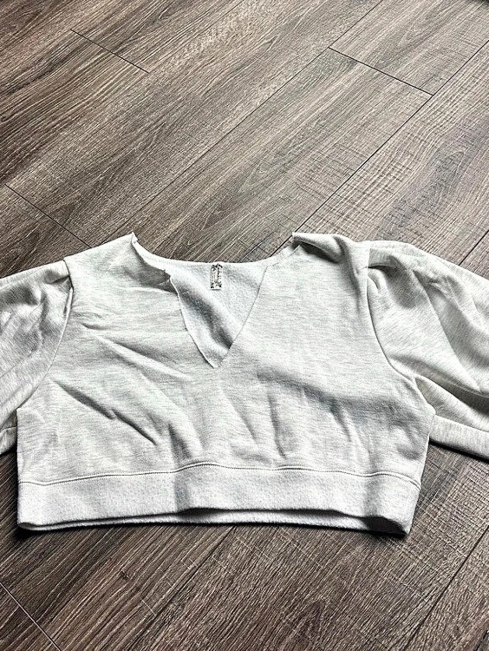 Free People We the Free V-Neck Sweatshirt Gray